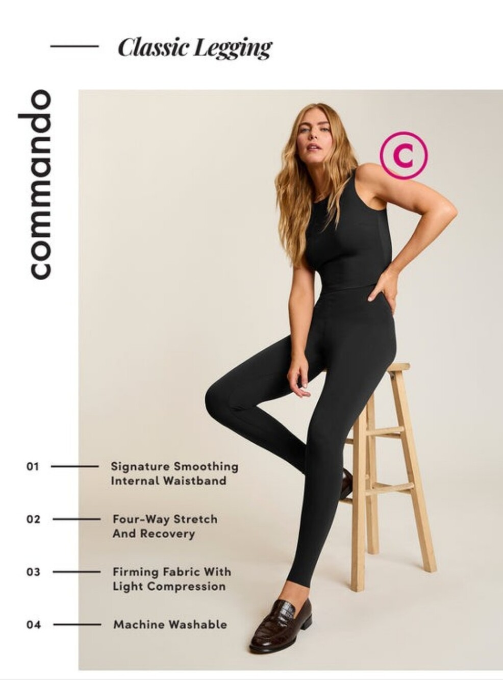 Commando | Perfect Control Classic Legging In Black - Picture 2 of 13